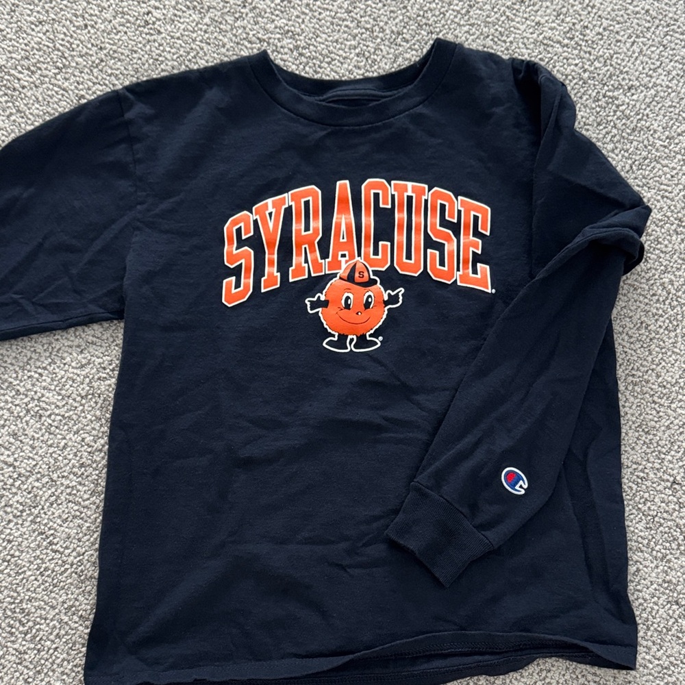 Champion Kids Navy Syracuse Long Sleeve Tee